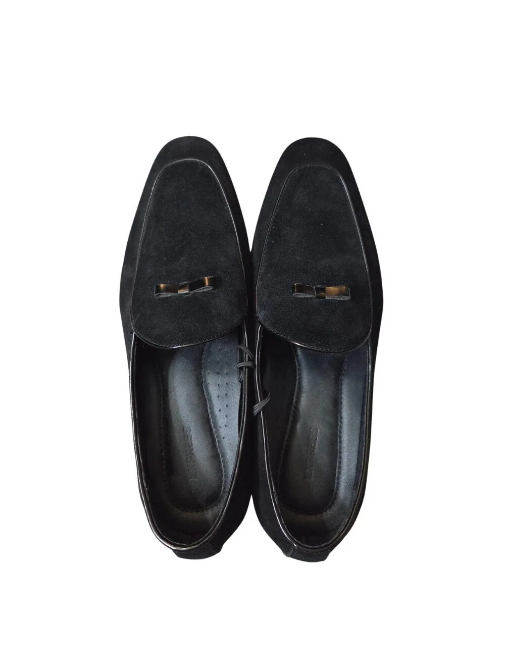 Express Suede Loafers Mens 11 Black Leather Preppy Old Money Academia Office